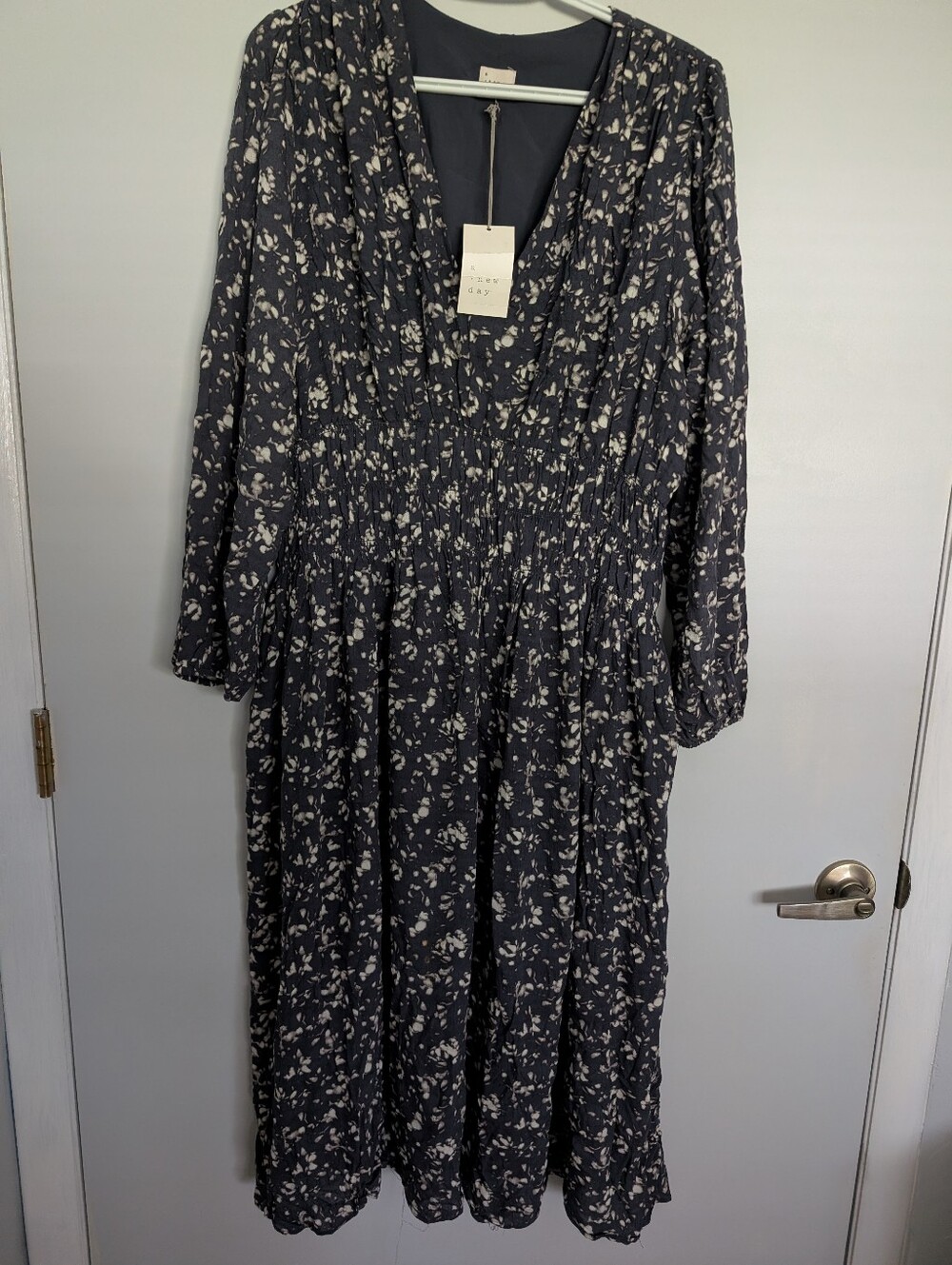 a new day Navy and Cream Floral Maxi Dress